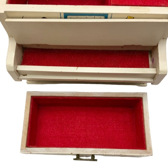 RARE! Vintage Walt Disney’s CHARACTER PIANO, UPRIGHT Wooden Musical Jewelry Box - Picture 6 of 15